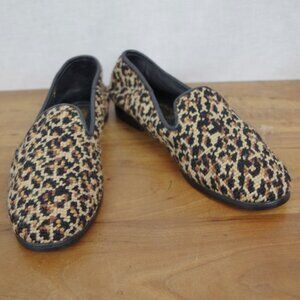 Larkspur Collection Vintage Leopard Print Woven Leather Lined Flats Size 7.5